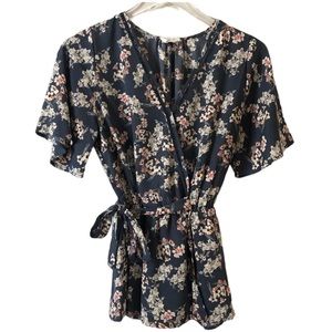 Floral Tie-Front Top